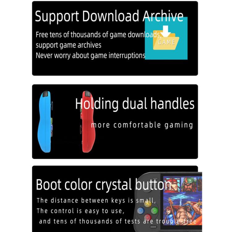 Consola de juegos portátil X19 Pro con pantalla de 5,1 pulgadas, compatible con salida de TV AV y tarjeta de memoria de 8 GB