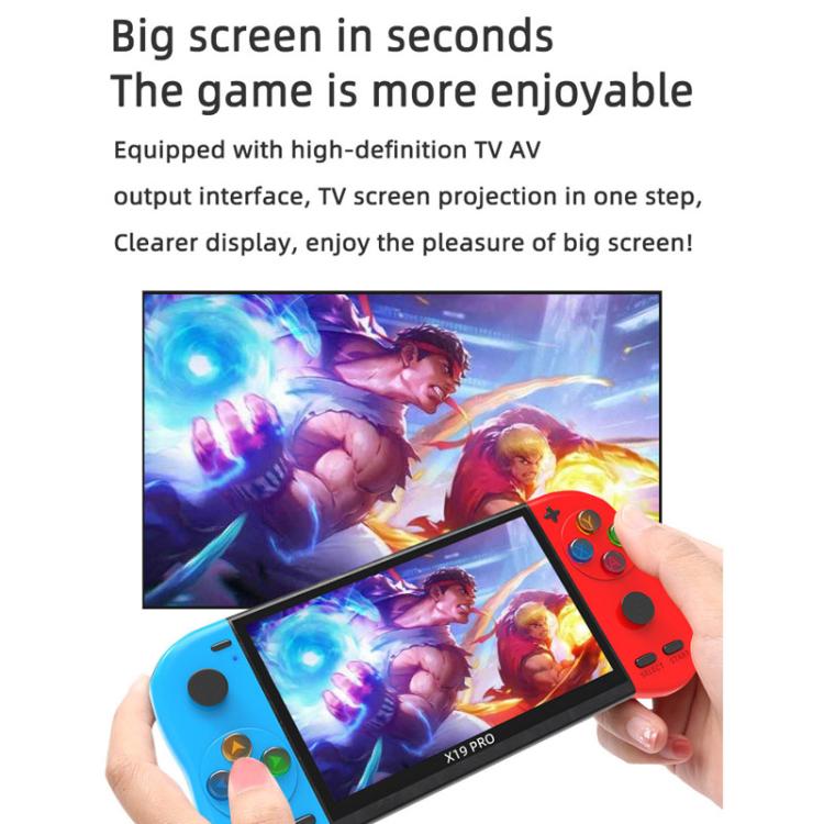 Consola de juegos portátil X19 Pro con pantalla de 5,1 pulgadas, compatible con salida de TV AV y tarjeta de memoria de 8 GB