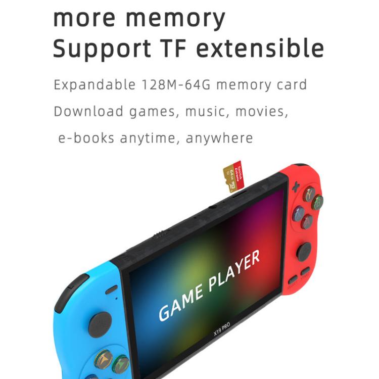 Consola de juegos portátil X19 Pro con pantalla de 5,1 pulgadas, compatible con salida de TV AV y tarjeta de memoria de 8 GB