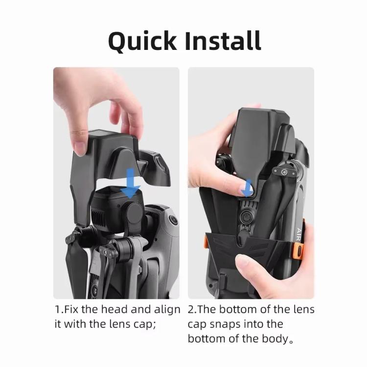 Para DJI Air 3S BRDRC Cubierta protectora de lente a prueba de polvo Anti-golpes Clip fijo Protector de cardán