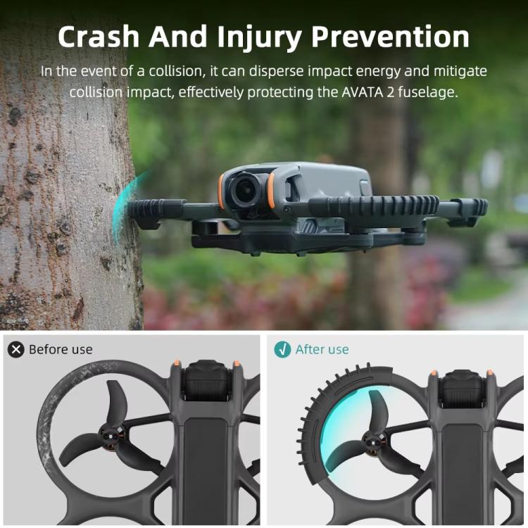 4 anillos de parachoques de protección de paleta para DJI Avata 2 BRDRC
