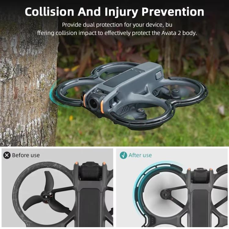 Para DJI Avata 2 BRDRC Protector de paleta integrado Anillo de parachoques de una pieza