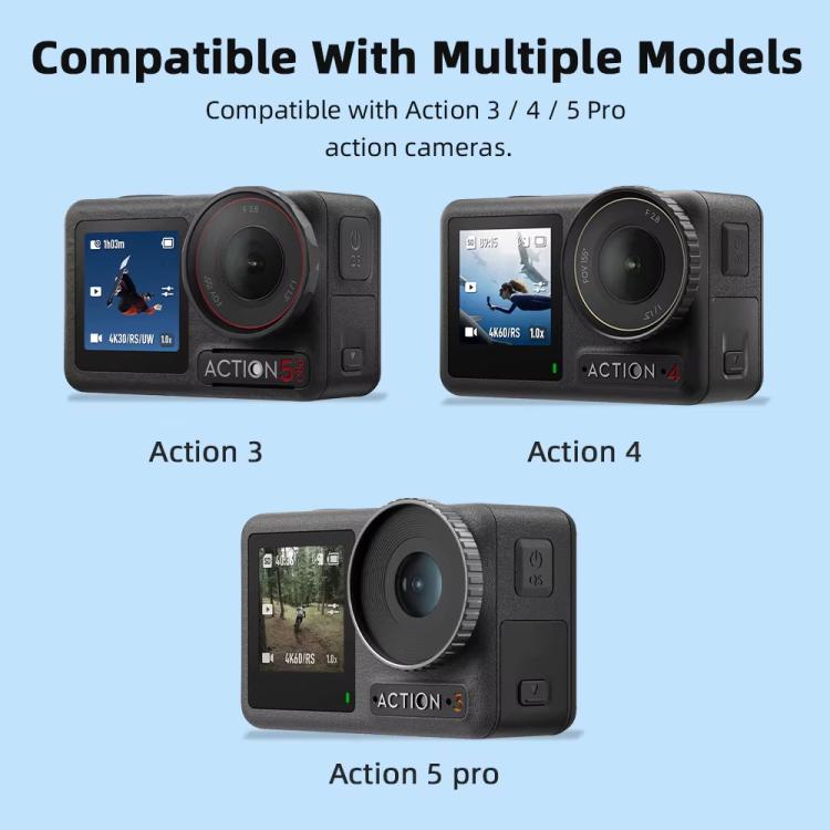 Funda de silicona Flymile para lentes de cámara deportiva, fundas protectoras para DJI Osmo Action 3/4/5 Pro