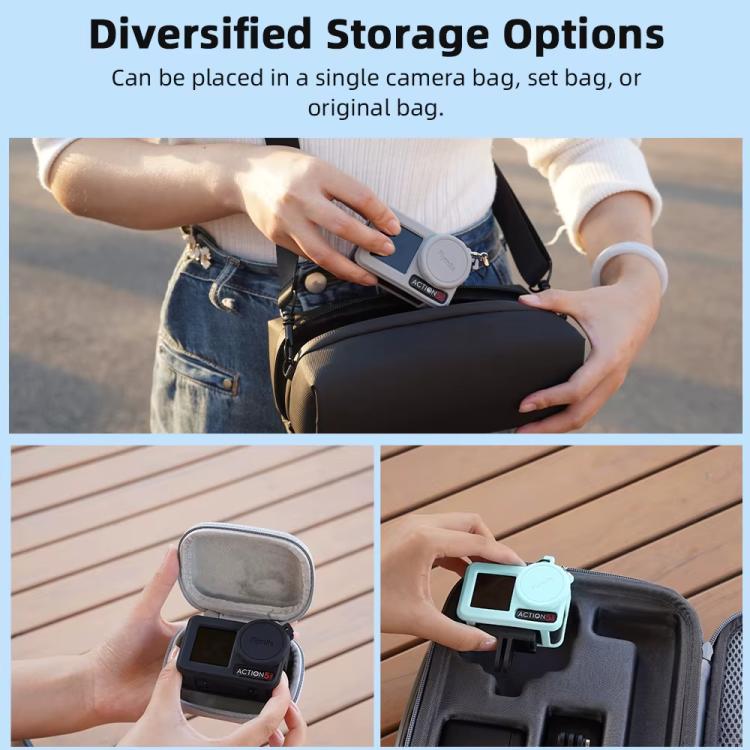 Funda de silicona Flymile para lentes de cámara deportiva, fundas protectoras para DJI Osmo Action 3/4/5 Pro