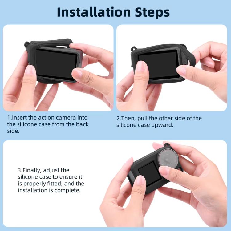 Funda de silicona Flymile para lentes de cámara deportiva, fundas protectoras para DJI Osmo Action 3/4/5 Pro