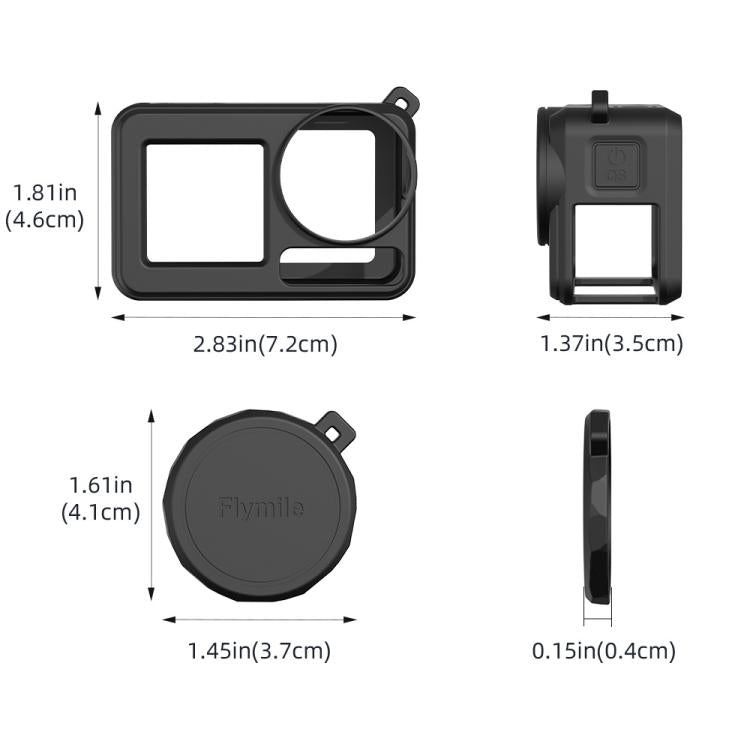Funda de silicona Flymile para lentes de cámara deportiva, fundas protectoras para DJI Osmo Action 3/4/5 Pro