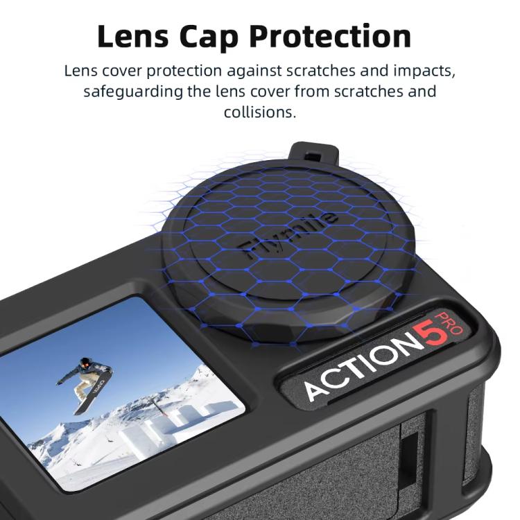 Funda de silicona Flymile para lentes de cámara deportiva, fundas protectoras para DJI Osmo Action 3/4/5 Pro
