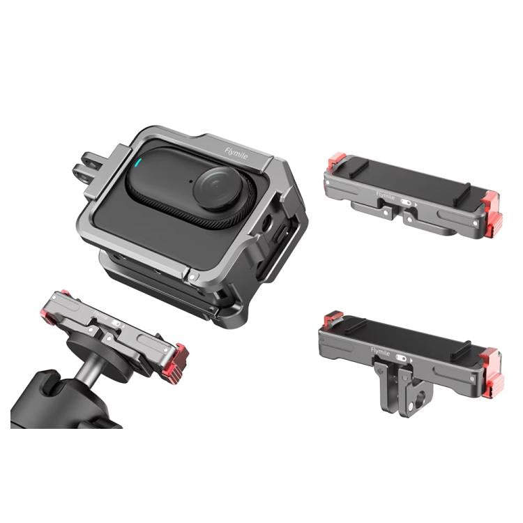 Soporte adaptador para cámara deportiva con base de liberación rápida de metal magnético Flymile para Insta360 GO 3/3S, For Insta360 GO 3 / 3S