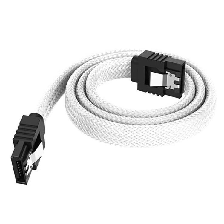 Cable SATA3.0 con cuerpo trenzado con protección de papel de aluminio Cable de alimentación para disco duro de computadora, 0.5m