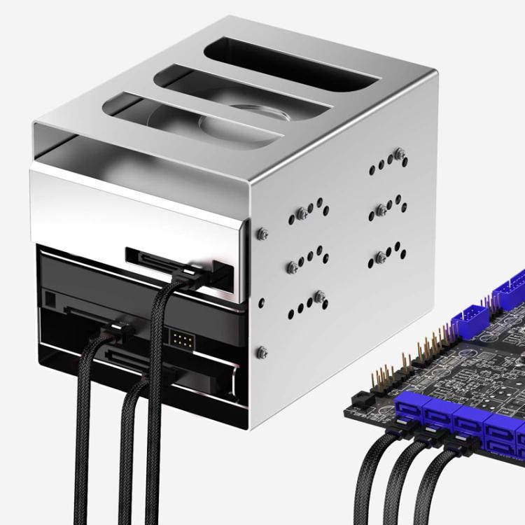 Cable SATA3.0 con cuerpo trenzado con protección de papel de aluminio Cable de alimentación para disco duro de computadora, 0.5m