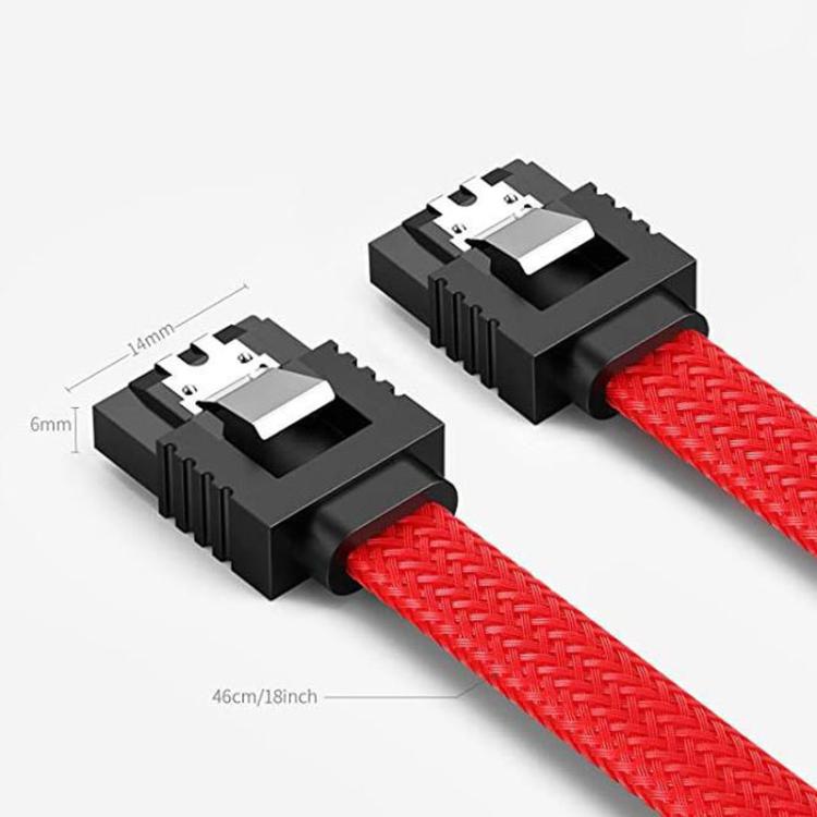Cable SATA3.0 con cuerpo trenzado con protección de papel de aluminio Cable de alimentación para disco duro de computadora, 0.5m