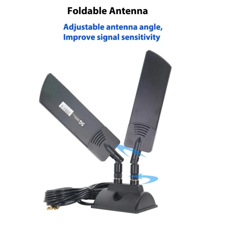 Antena externa para enrutador 5G de 42dbi, amplificador de señal WiFi de largo alcance para exteriores, SMA Male Black, TS9 Black, SMA Male White, TS9 White