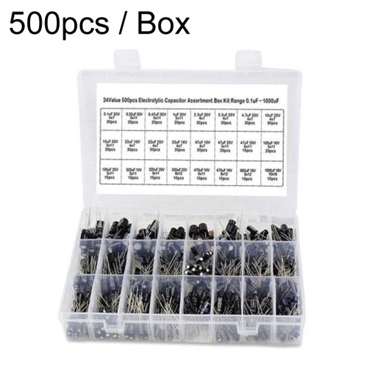 Especificaciones de los kits de condensadores electrolíticos de 0,1 uF a 1000 uF 24, Electrolytic Capacitor Kits