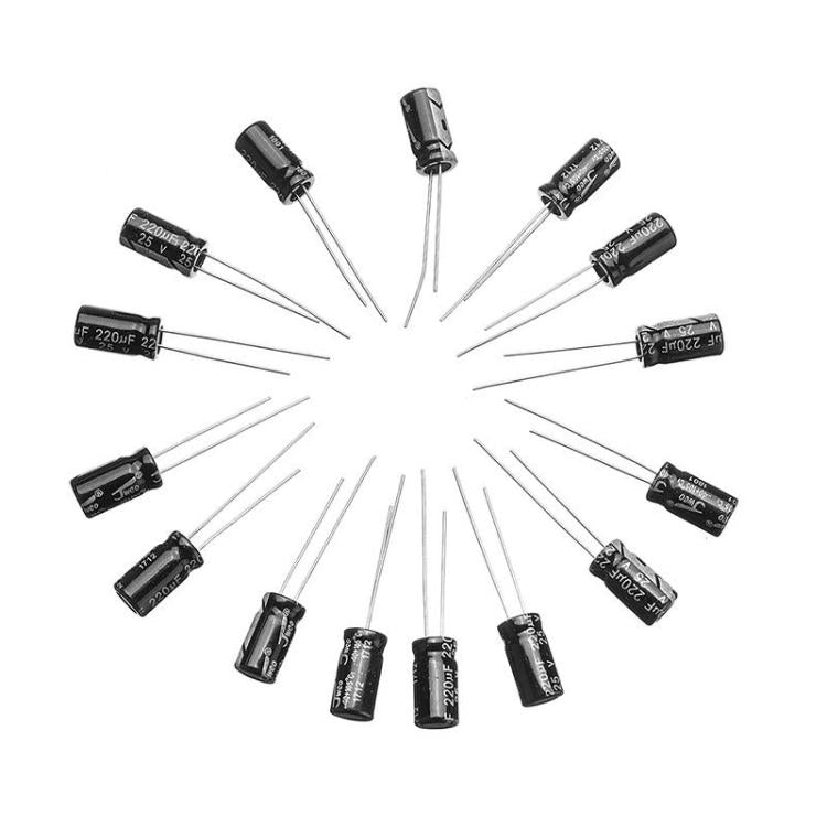 Especificaciones de los kits de condensadores electrolíticos de 0,1 uF a 1000 uF 24, Electrolytic Capacitor Kits