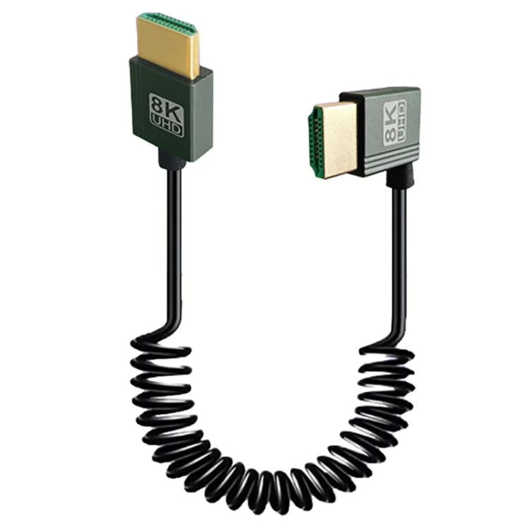 Cable HDMI 2.1 de resorte de 8K y 60 Hz, 0,5 m de longitud, Straight Head, Right Bend, Left Bend, Positive Bend, Reverse Bend, Micro HDMI To HDMI Straight, Micro HDMI Left Bend, Micro HDMI Right Bend, Micro HDMI Positive Bend, Micro HDMI Reverse Bend  ...