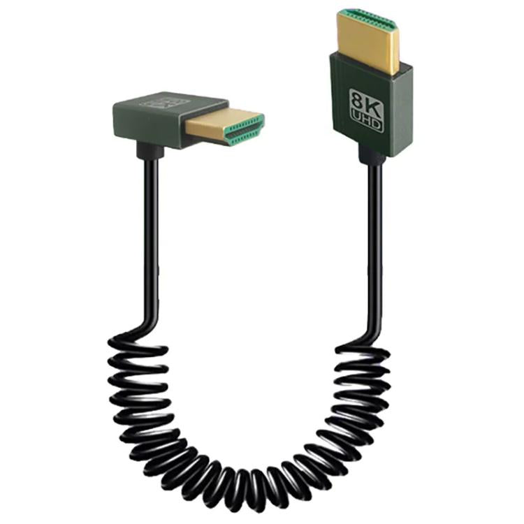 Cable HDMI 2.1 de resorte de 8K y 60 Hz, 0,5 m de longitud, Straight Head, Right Bend, Left Bend, Positive Bend, Reverse Bend, Micro HDMI To HDMI Straight, Micro HDMI Left Bend, Micro HDMI Right Bend, Micro HDMI Positive Bend, Micro HDMI Reverse Bend  ...