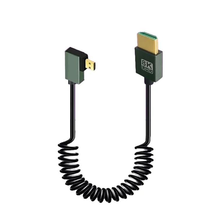 Cable HDMI 2.1 de resorte de 8K y 60 Hz, 0,5 m de longitud, Straight Head, Right Bend, Left Bend, Positive Bend, Reverse Bend, Micro HDMI To HDMI Straight, Micro HDMI Left Bend, Micro HDMI Right Bend, Micro HDMI Positive Bend, Micro HDMI Reverse Bend  ...