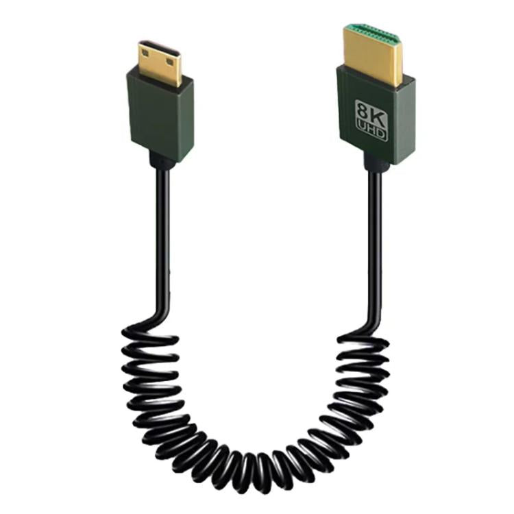 Cable HDMI 2.1 de resorte de 8K y 60 Hz, 0,5 m de longitud, Straight Head, Right Bend, Left Bend, Positive Bend, Reverse Bend, Micro HDMI To HDMI Straight, Micro HDMI Left Bend, Micro HDMI Right Bend, Micro HDMI Positive Bend, Micro HDMI Reverse Bend  ...