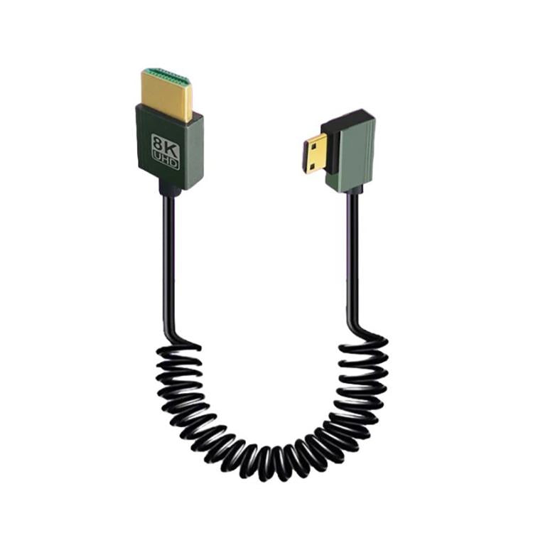 Cable HDMI 2.1 de resorte de 8K y 60 Hz, 0,5 m de longitud, Straight Head, Right Bend, Left Bend, Positive Bend, Reverse Bend, Micro HDMI To HDMI Straight, Micro HDMI Left Bend, Micro HDMI Right Bend, Micro HDMI Positive Bend, Micro HDMI Reverse Bend  ...