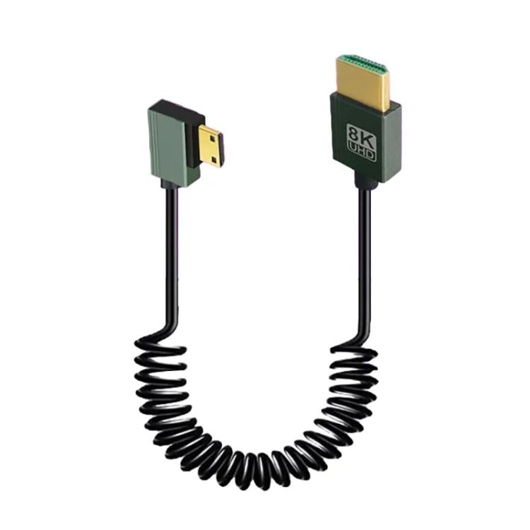 Cable HDMI 2.1 de resorte de 8K y 60 Hz, 0,5 m de longitud, Straight Head, Right Bend, Left Bend, Positive Bend, Reverse Bend, Micro HDMI To HDMI Straight, Micro HDMI Left Bend, Micro HDMI Right Bend, Micro HDMI Positive Bend, Micro HDMI Reverse Bend  ...
