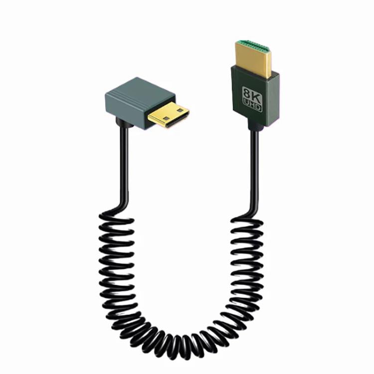 Cable HDMI 2.1 de resorte de 8K y 60 Hz, 0,5 m de longitud, Straight Head, Right Bend, Left Bend, Positive Bend, Reverse Bend, Micro HDMI To HDMI Straight, Micro HDMI Left Bend, Micro HDMI Right Bend, Micro HDMI Positive Bend, Micro HDMI Reverse Bend  ...