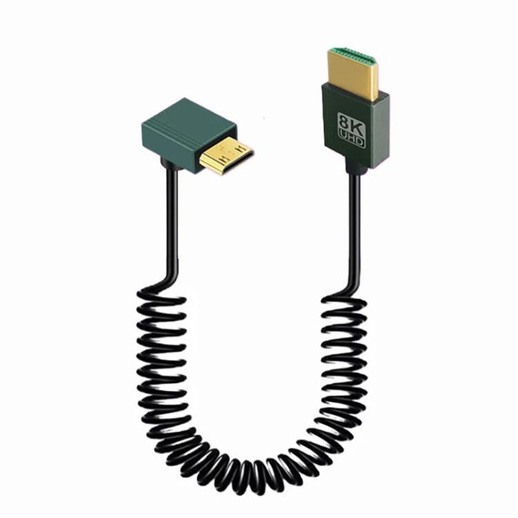 Cable HDMI 2.1 de resorte de 8K y 60 Hz, 0,5 m de longitud, Straight Head, Right Bend, Left Bend, Positive Bend, Reverse Bend, Micro HDMI To HDMI Straight, Micro HDMI Left Bend, Micro HDMI Right Bend, Micro HDMI Positive Bend, Micro HDMI Reverse Bend  ...