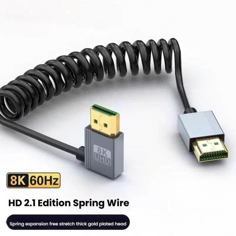 Cable HDMI 2.1 de resorte de 8K y 60 Hz, 0,5 m de longitud, Straight Head, Right Bend, Left Bend, Positive Bend, Reverse Bend, Micro HDMI To HDMI Straight, Micro HDMI Left Bend, Micro HDMI Right Bend, Micro HDMI Positive Bend, Micro HDMI Reverse Bend  ...