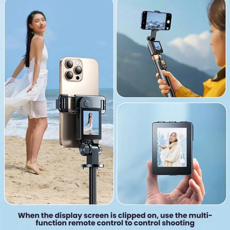 Palo selfie con espejo de pantalla para teléfono móvil, visualización en tiempo real, trípode para fotos traseras en vivo