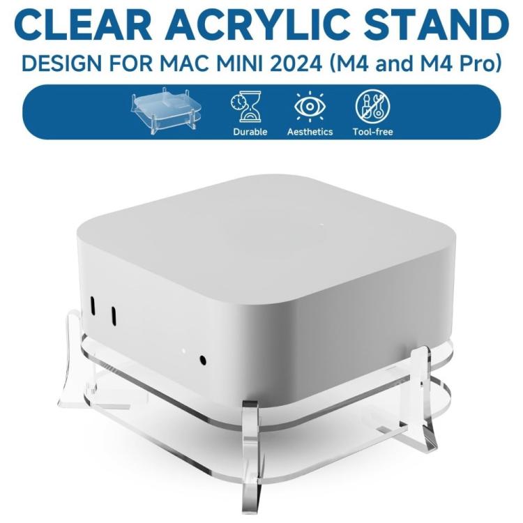 Soporte de almacenamiento acrílico para escritorio MAC Mini M4, For MAC Mini M4