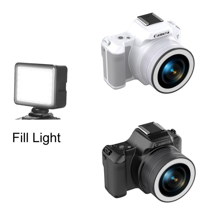 Mini cámara digital portátil Ultra HD 2K de 48 millones de píxeles, Black, White, White+Fill Light, Black+Fill Light