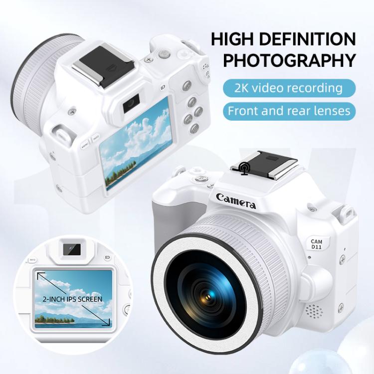 Mini cámara digital portátil Ultra HD 2K de 48 millones de píxeles, Black, White, White+Fill Light, Black+Fill Light