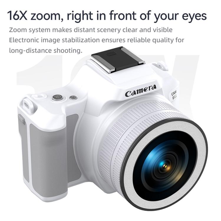 Mini cámara digital portátil Ultra HD 2K de 48 millones de píxeles, Black, White, White+Fill Light, Black+Fill Light