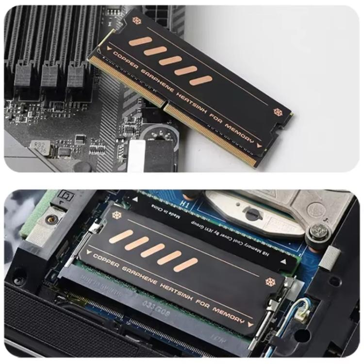 JEYI - Disipador de calor de cobre puro de grafeno para memoria de portátil (2 unidades/paquete) para DDR5, DDR4 y DDR3