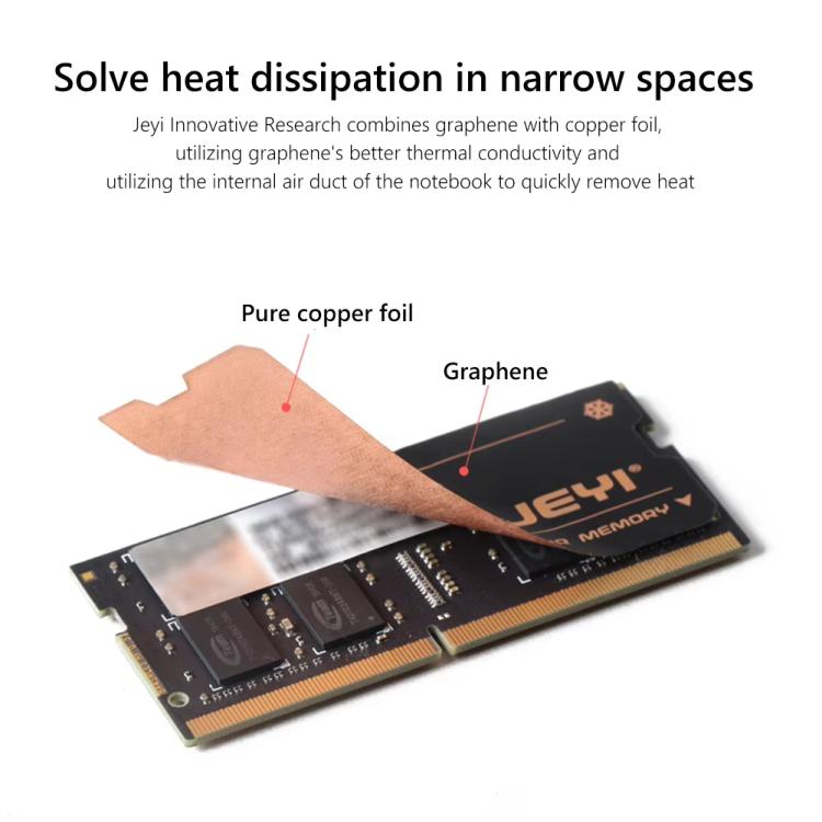JEYI - Disipador de calor de cobre puro de grafeno para memoria de portátil (2 unidades/paquete) para DDR5, DDR4 y DDR3