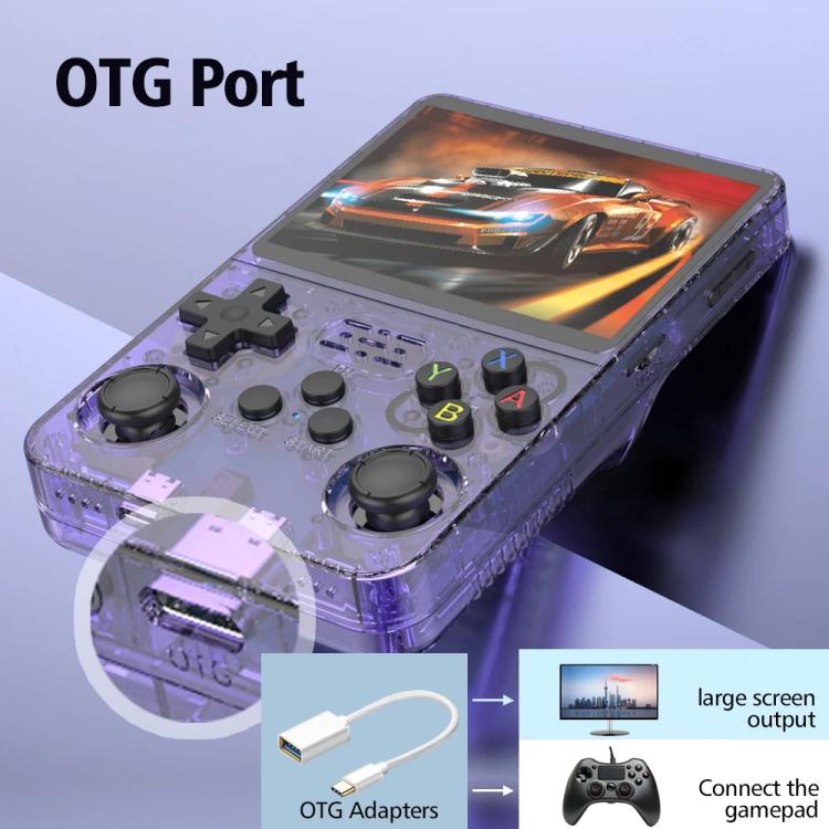 Consola de juegos portátil retro R36S con sistema Linux, pantalla de 3,5 pulgadas y una sola tarjeta TF., 64G, 128G