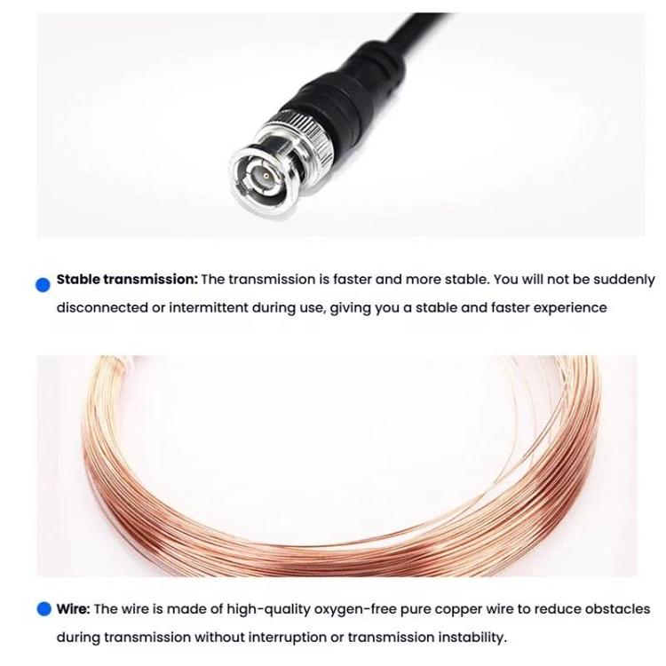 Cable de prueba de señal Q9 para sonda de osciloscopio con conector BNC macho a 2 pinzas de cocodrilo, 0.5m, 1m, 1.5m