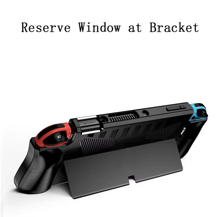 Funda protectora de TPU integrada para consola Switch OLED con 2 ranuras para tarjetas de juego.