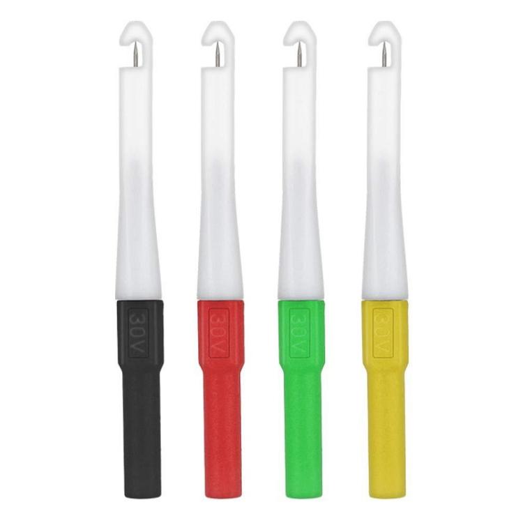 Juego de 4 sondas de multímetro de 0,7 mm para pruebas no destructivas en reparación eléctrica de automóviles.