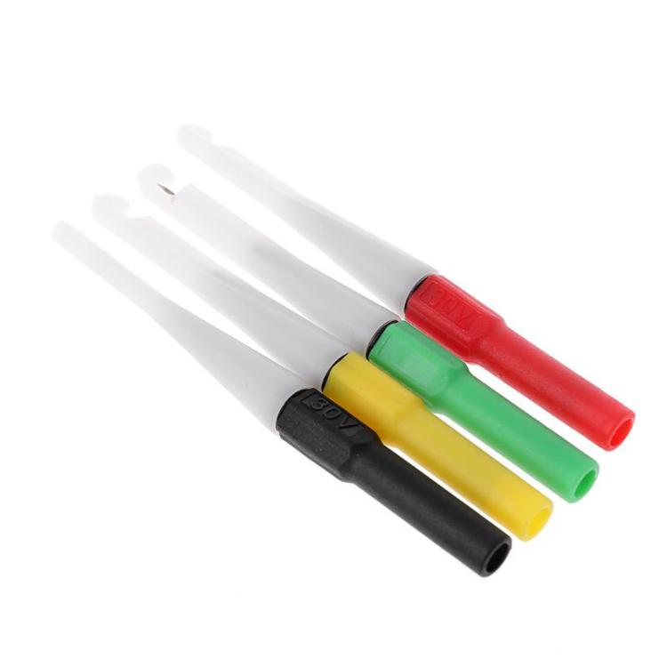 Juego de 4 sondas de multímetro de 0,7 mm para pruebas no destructivas en reparación eléctrica de automóviles.