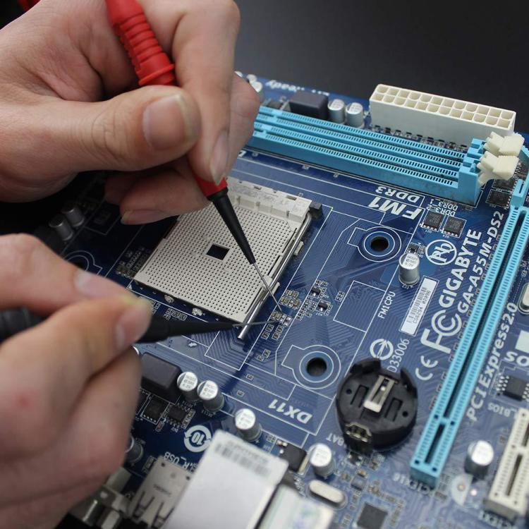 Juego de 4 sondas de multímetro de 0,7 mm para pruebas no destructivas en reparación eléctrica de automóviles.