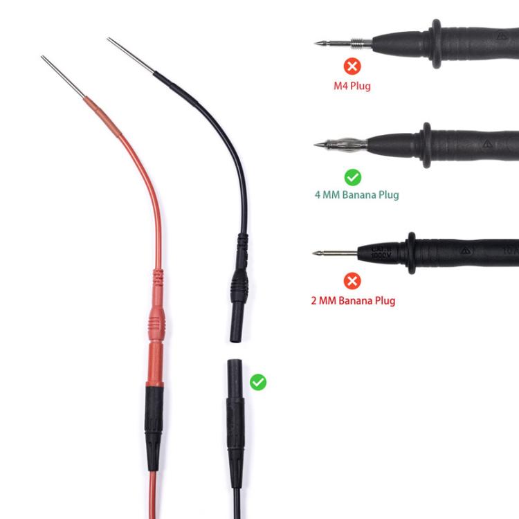 Cable adaptador para multímetro hembra de 4 mm con conector de clavija y terminal.