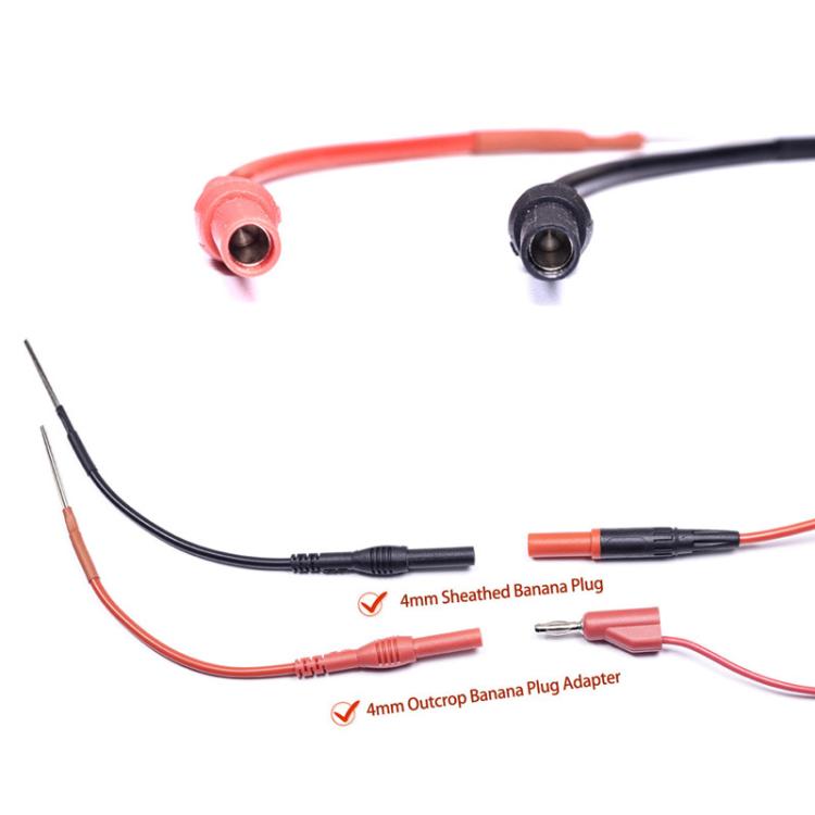 Cable adaptador para multímetro hembra de 4 mm con conector de clavija y terminal.