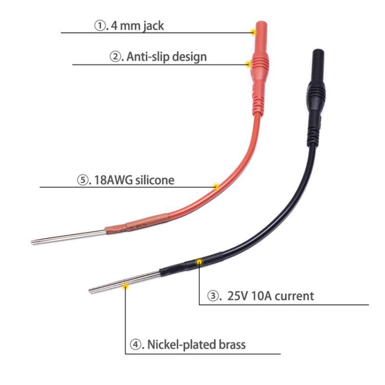 Cable adaptador para multímetro hembra de 4 mm con conector de clavija y terminal.