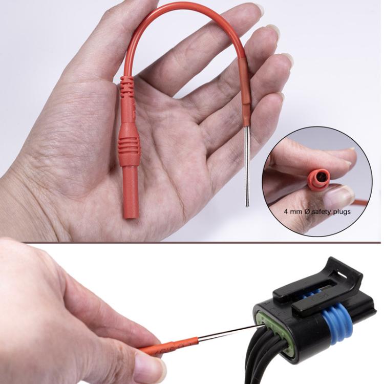 Cable adaptador para multímetro hembra de 4 mm con conector de clavija y terminal.