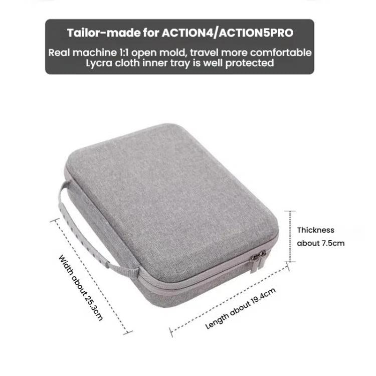 BKANO Para DJI Osmo Action 4 / 5 Pro Set Bolsa Organizadora Estuche Rígido Bolso de Mano