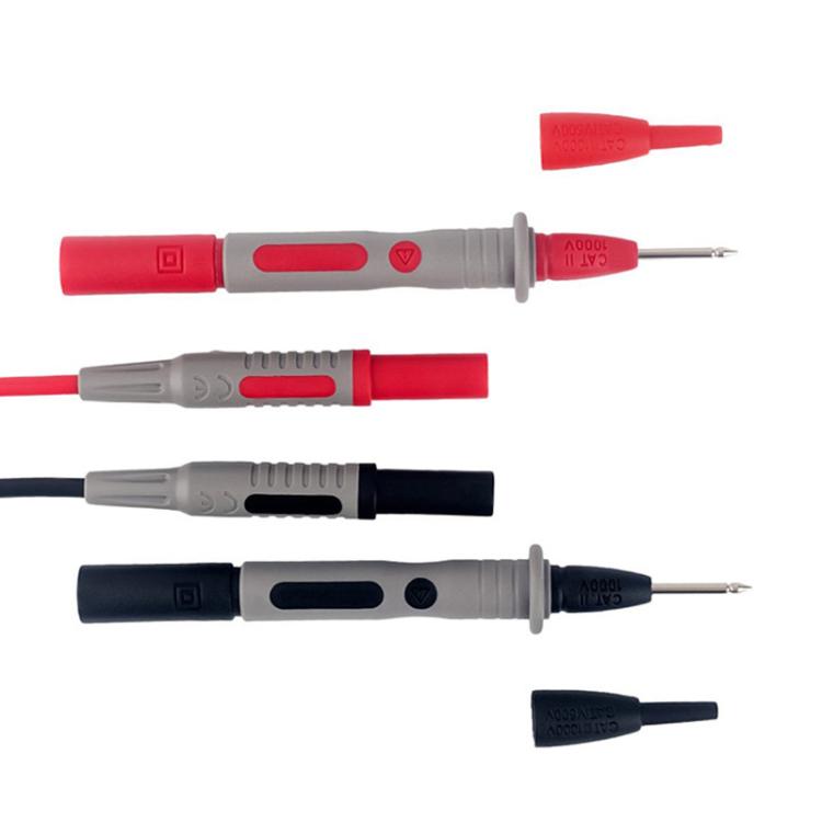 Juego de sondas universales con pinzas de cocodrilo y conector banana de 4 mm para multímetro.