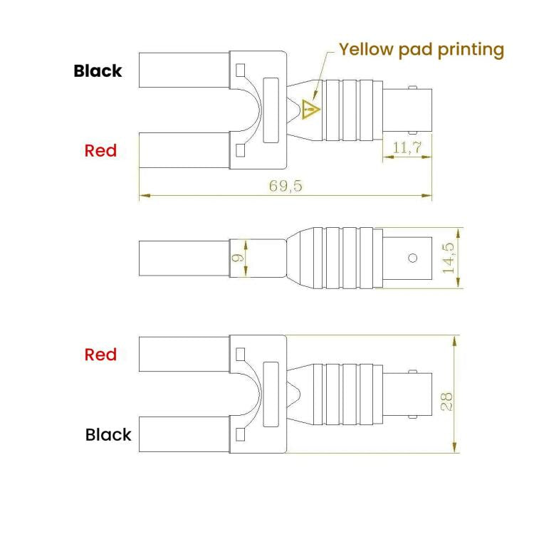 Conector banana BNC hembra para sonda de osciloscopio a terminal de doble fila