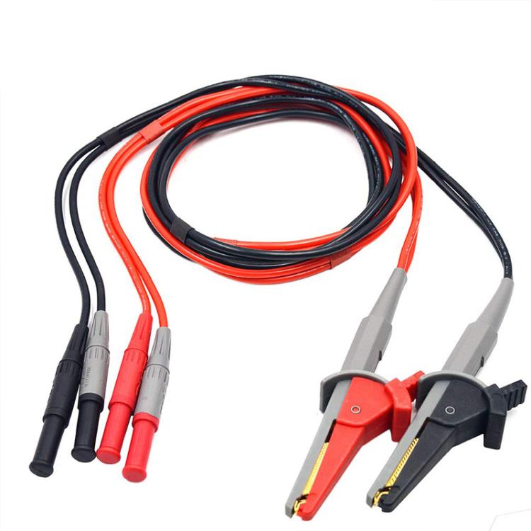 Pinza de cocodrilo para multímetro, conector banana de 4 mm, pinza para bolígrafo de prueba, pinza de prueba de silicona de 4 hilos