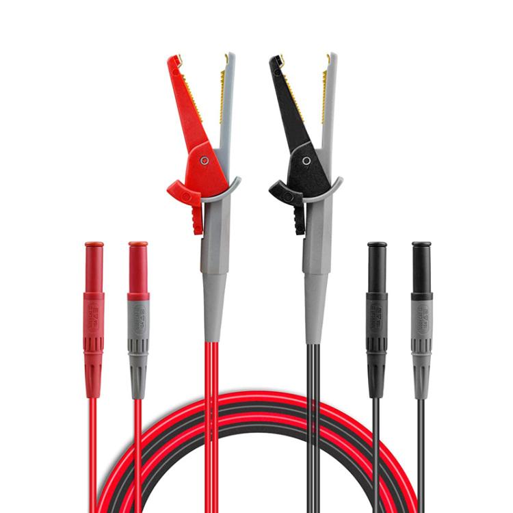 Pinza de cocodrilo para multímetro, conector banana de 4 mm, pinza para bolígrafo de prueba, pinza de prueba de silicona de 4 hilos