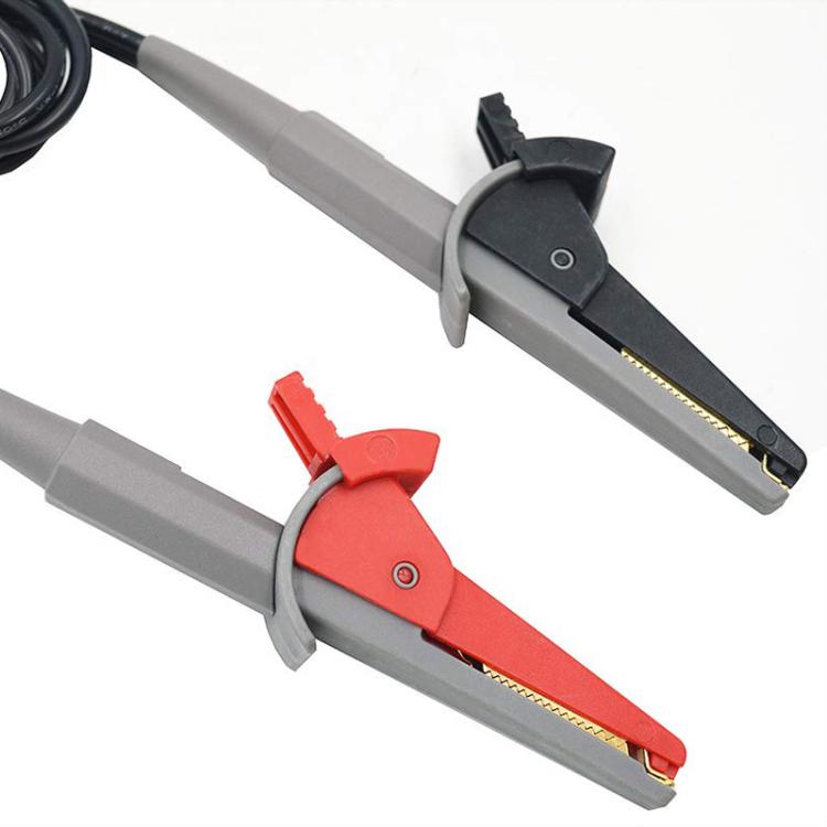 Pinza de cocodrilo para multímetro, conector banana de 4 mm, pinza para bolígrafo de prueba, pinza de prueba de silicona de 4 hilos